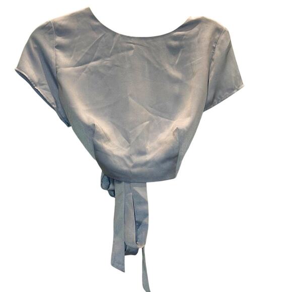 Mable – Juno Tied Detail Top and Shorts Set – Blue – S - Picture 11 of 12